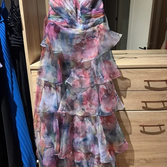 Theia Kimora Haltered Tiered Gown - Picture 3 of 3